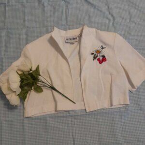 Vintage White On The Verge Short Sleeve Cardigan Size M